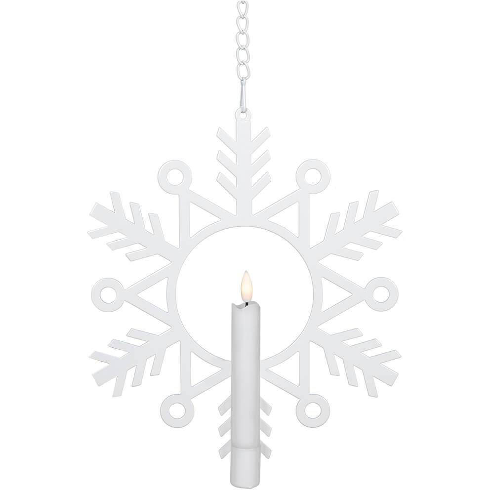 Fensterbild, mit LED-Echtwachskerze, FLAMME SNOW