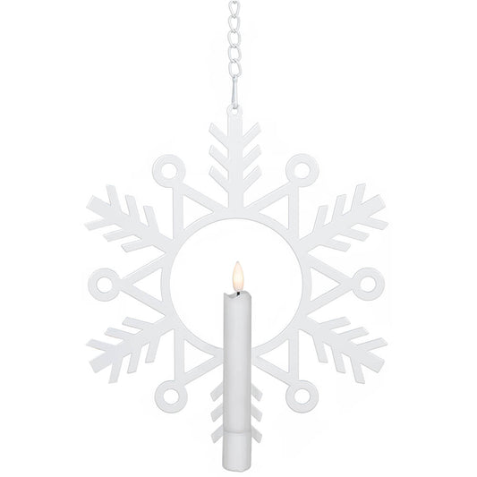 Fensterbild, mit LED-Echtwachskerze, FLAMME SNOW