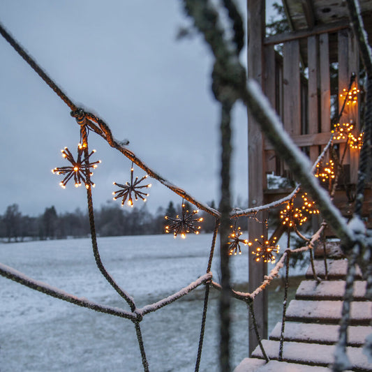 STAR TRADING LED-Minilichterkette, FLOWER CURTAIN, 10 Cluster mit je 20 warmweißen LEDs
