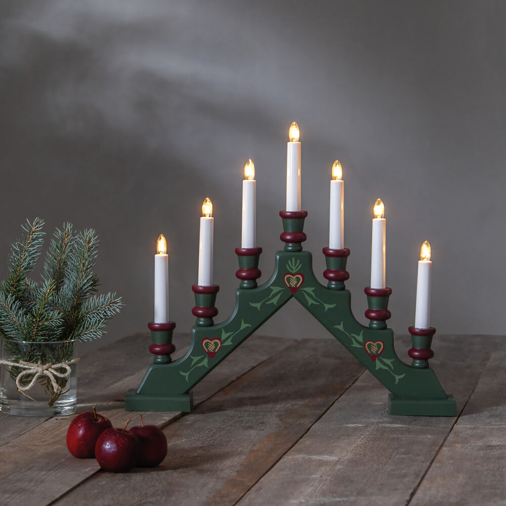 STAR TRADING Weihnachtsleuchter, SARA TRADITION, 7 x E10/34V/3W