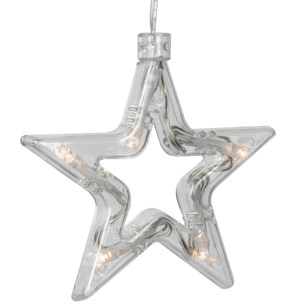 STAR TRADING LED-Sternenlichtervorhang, 5 x 15 warmweiße LEDs