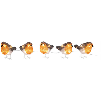 KONST SMIDE LED-Rotkehlchen, 40 weiße LEDs, 5er-Set