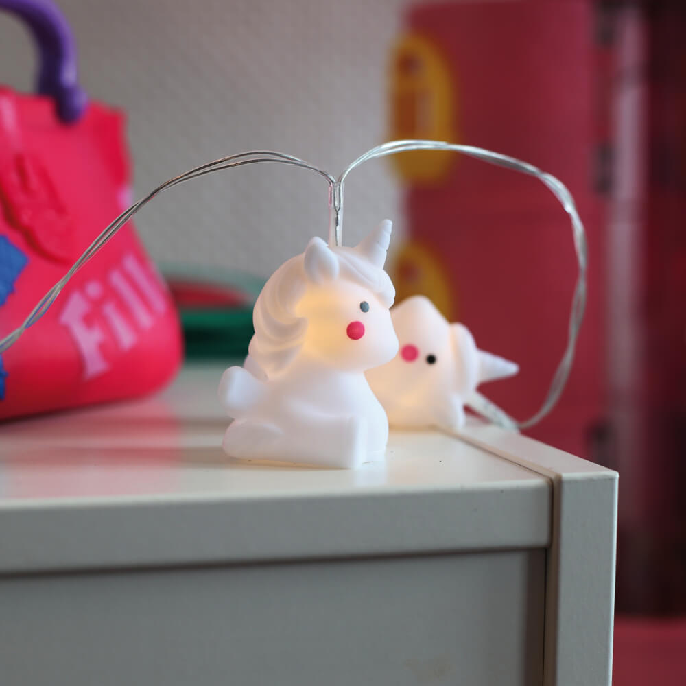 STAR TRADING Kinderlichterkette, EINHÖRNER, 10 warmweiße LEDs