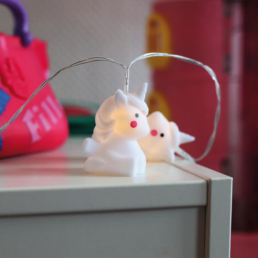 STAR TRADING Kinderlichterkette, EINHÖRNER, 10 warmweiße LEDs