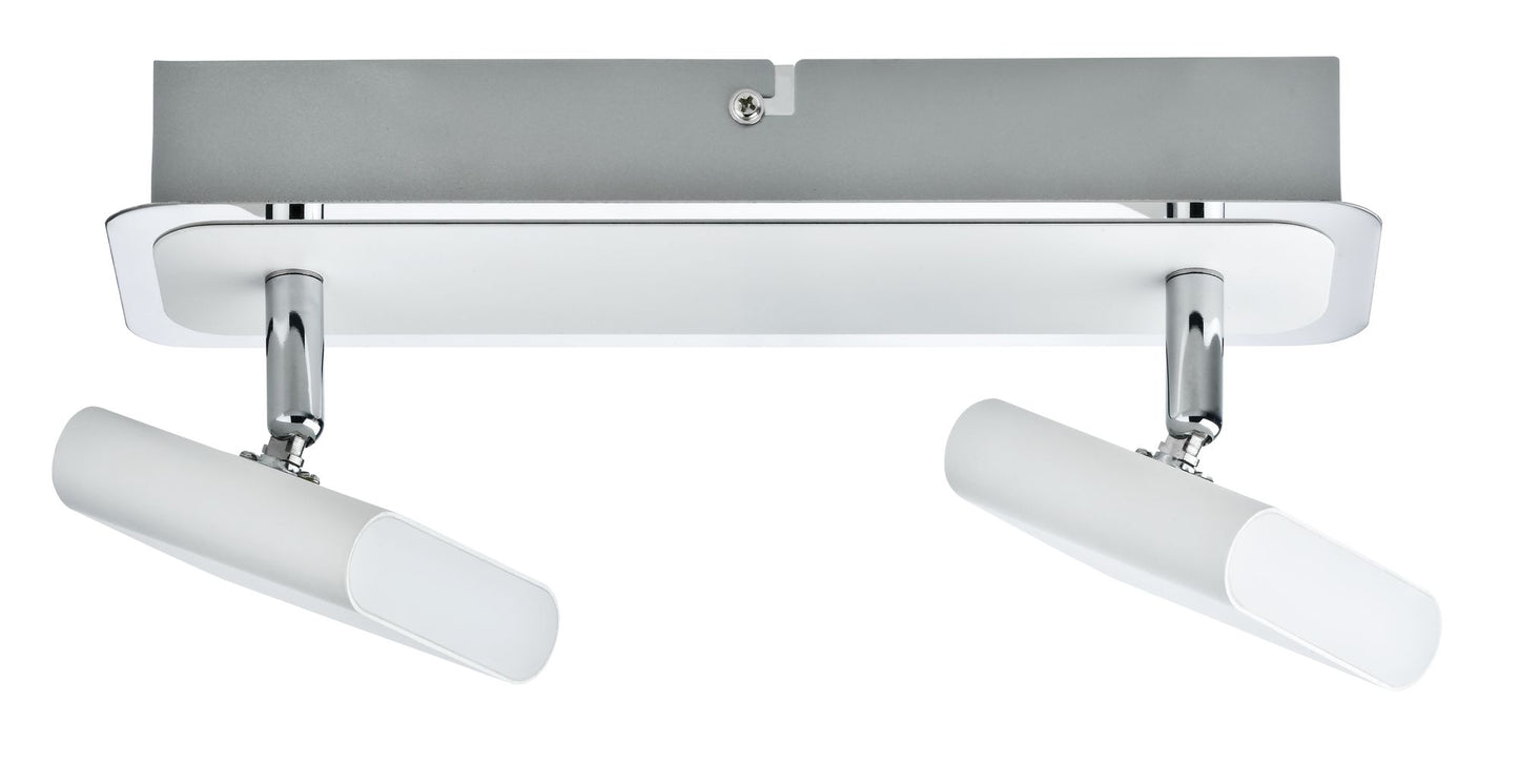Paulmann Spotlight Launcher 2x4,5W Weiß gebürstet/Chrom 230V Metall