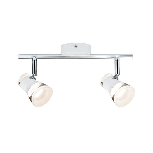 Paulmann Spotlight Clear 2x4,3W Weiß matt/Chrom 230V Metall Acryl