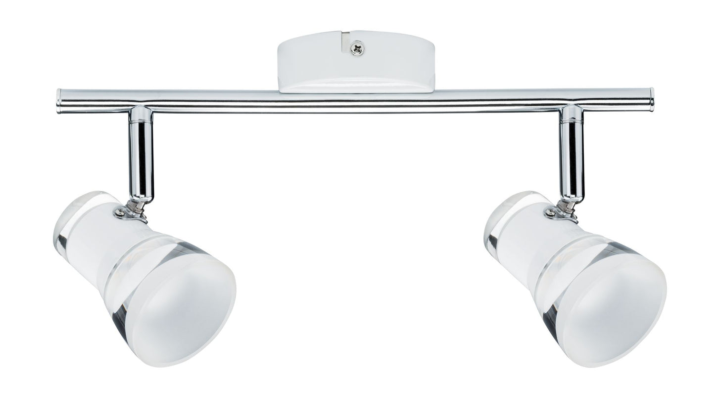 Paulmann Spotlight Clear 2x4,3W Weiß matt/Chrom 230V Metall Acryl