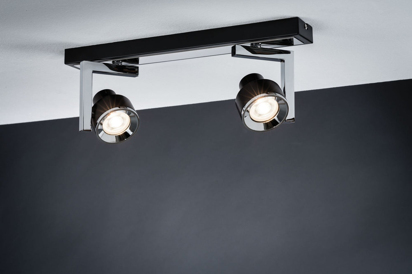 Paulmann Spotlight Turn max 2x10W GU10 Schwarz/Chrom 230V Metall/Kusnststoff