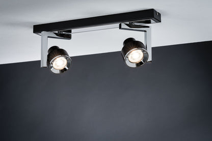 Paulmann Spotlight Turn max 2x10W GU10 Schwarz/Chrom 230V Metall/Kusnststoff