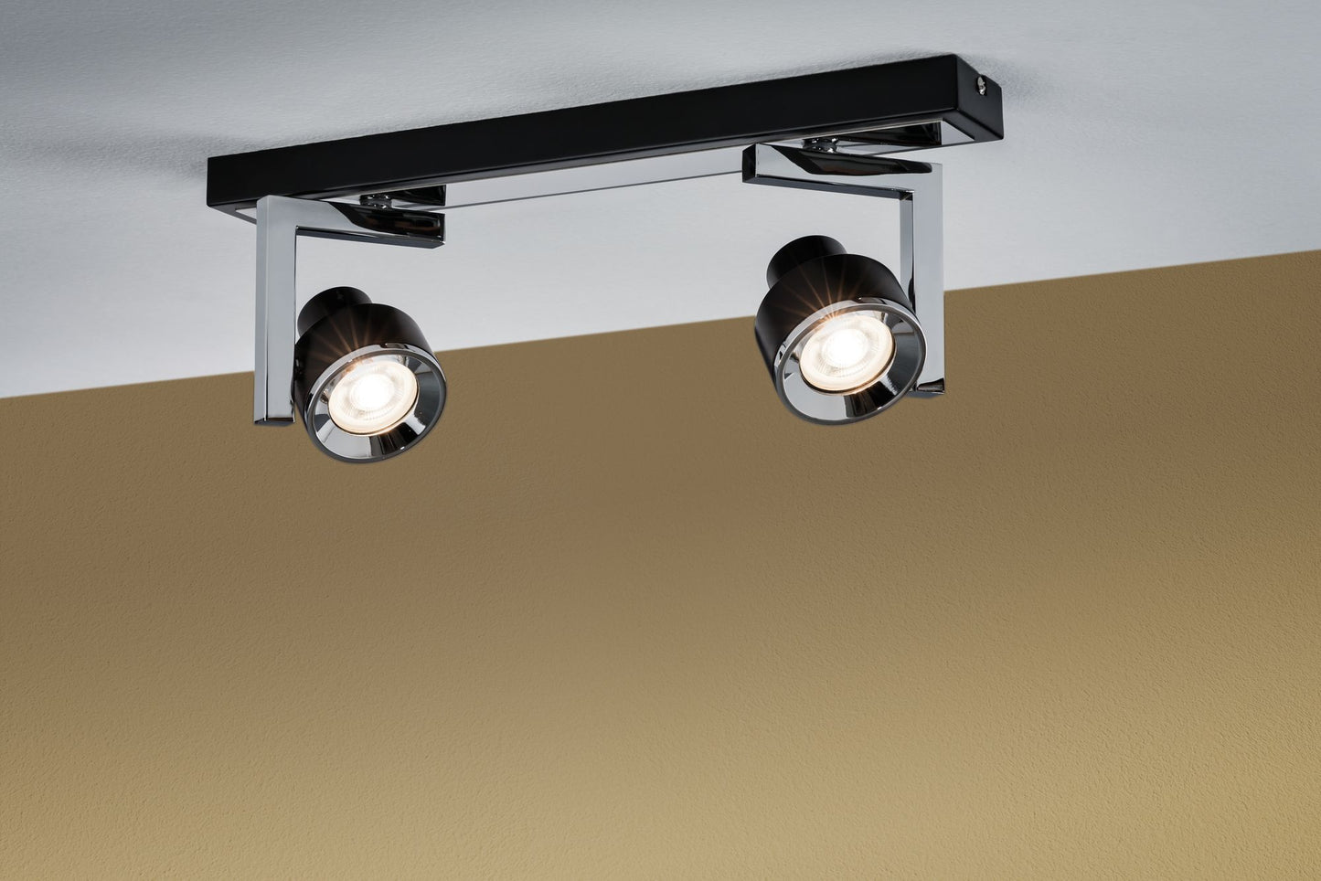 Paulmann Spotlight Turn max 2x10W GU10 Schwarz/Chrom 230V Metall/Kusnststoff