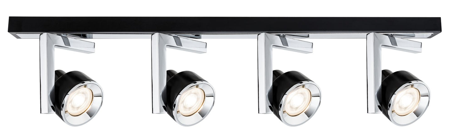 Paulmann Spotlight Turn max 4x10W GU10 Schwarz/Chrom 230V Metall/Kusnststoff