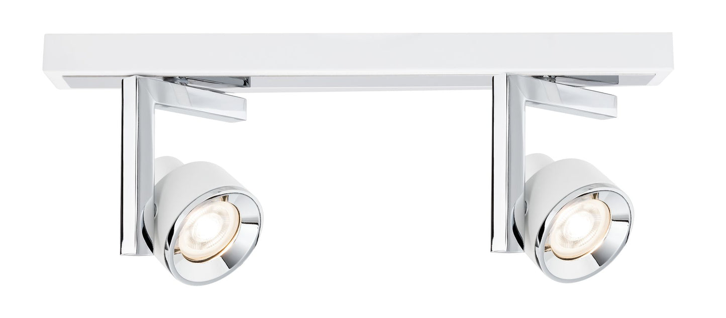 Paulmann Spotlight Turn max 2x10W GU10 Weiß/Chrom 230V Metall/Kusnststoff