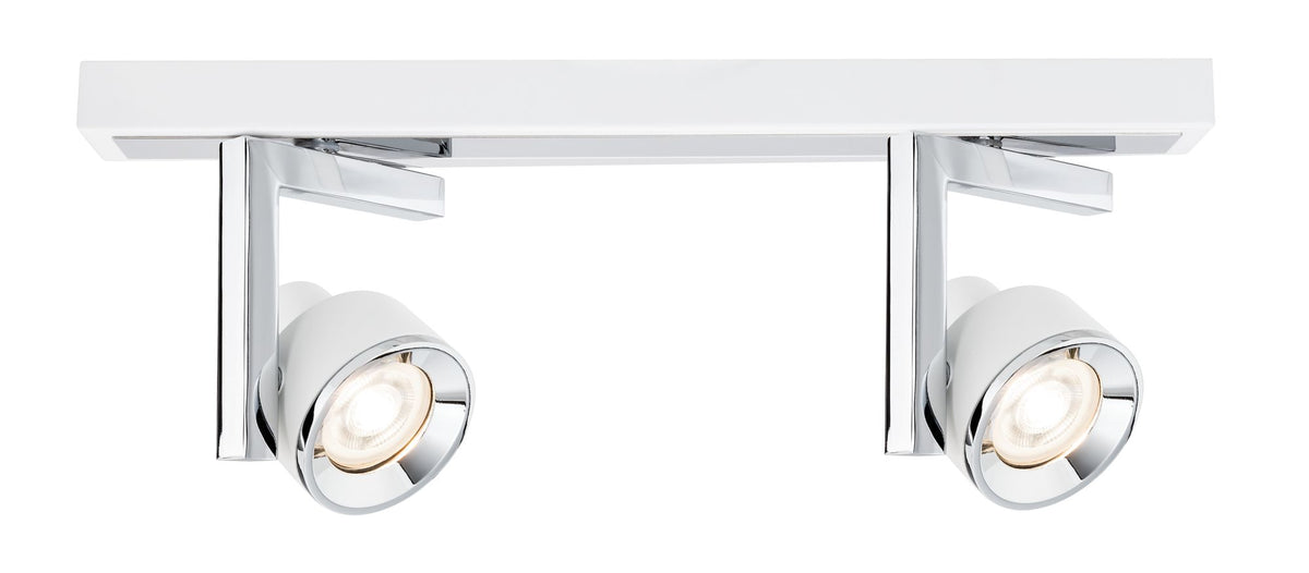 Paulmann Spotlight Turn max 2x10W GU10 Weiß/Chrom 230V Metall/Kusnststoff