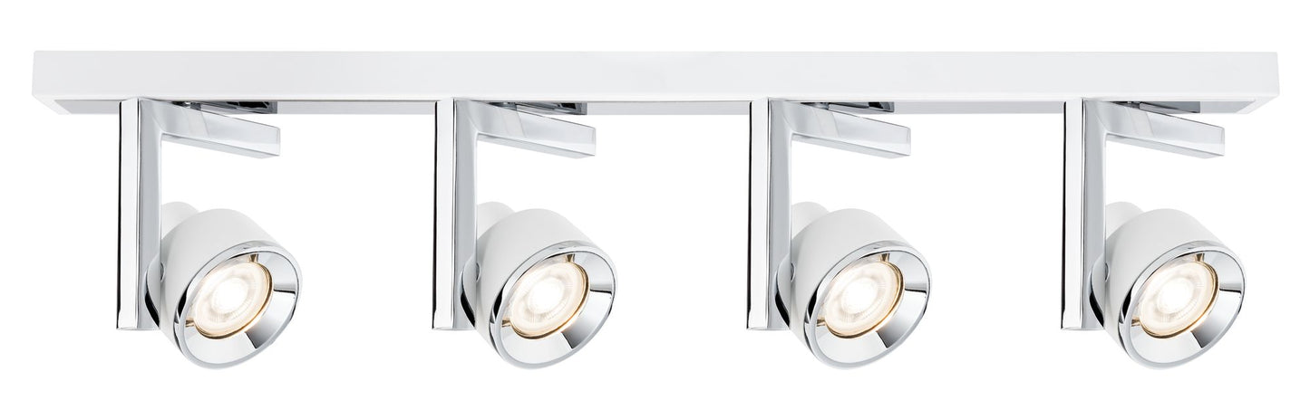 Paulmann Spotlight Turn max 4x10W GU10 Weiß/Chrom 230V Metall/Kusnststoff