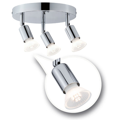 Paulmann Spotlight Carolina IP44 GU10   230V max. 3x10W dimmbar Chrom