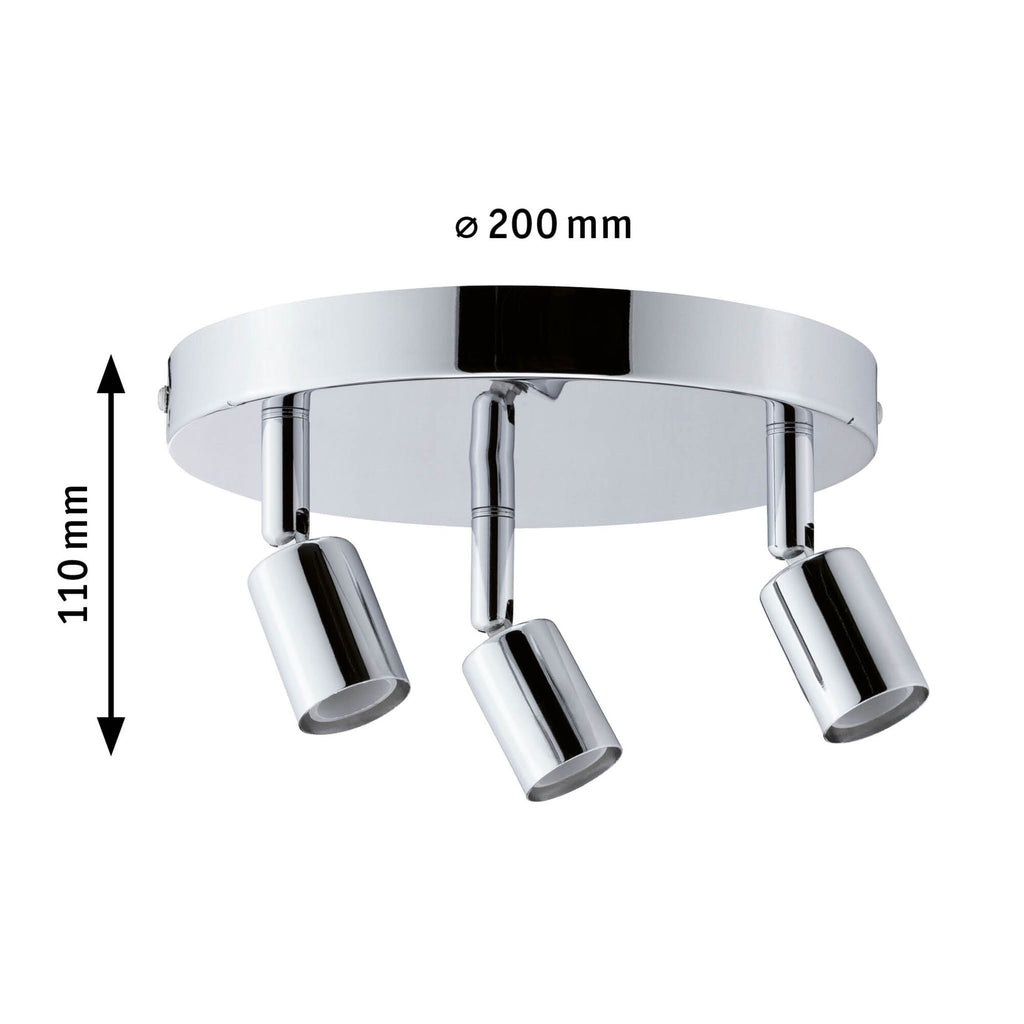 Paulmann Spotlight Carolina IP44 GU10   230V max. 3x10W dimmbar Chrom