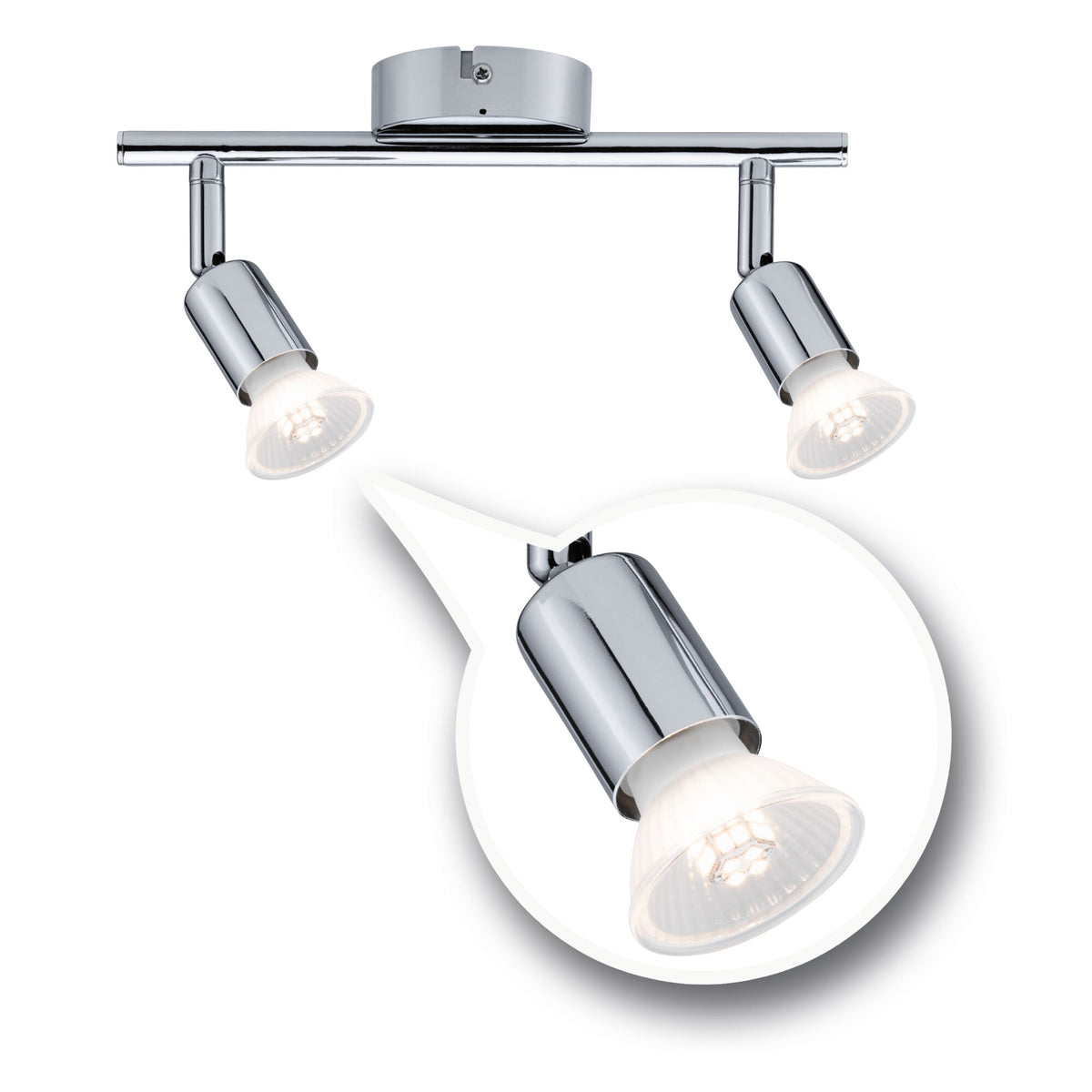 Paulmann Spotlight Carolina IP44 GU10   230V max. 2x10W dimmbar Chrom
