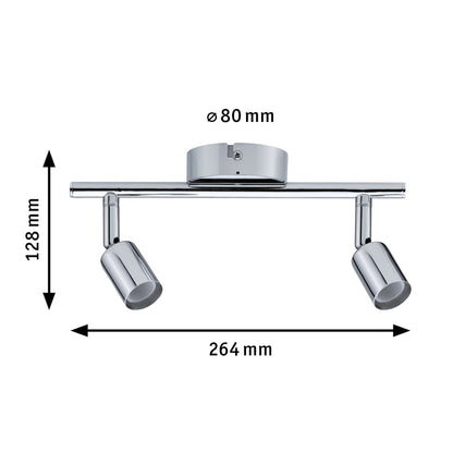 Paulmann Spotlight Carolina IP44 GU10   230V max. 2x10W dimmbar Chrom
