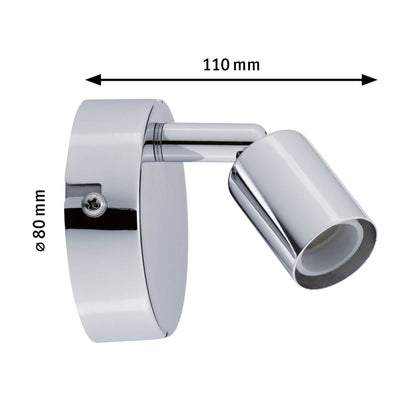 Paulmann Spotlight Carolina IP44 GU10   230V max. 10W dimmbar Chrom