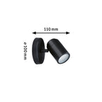 Paulmann Spotlight Zyli IP44 GU10   230V max. 10W dimmbar Schwarz matt