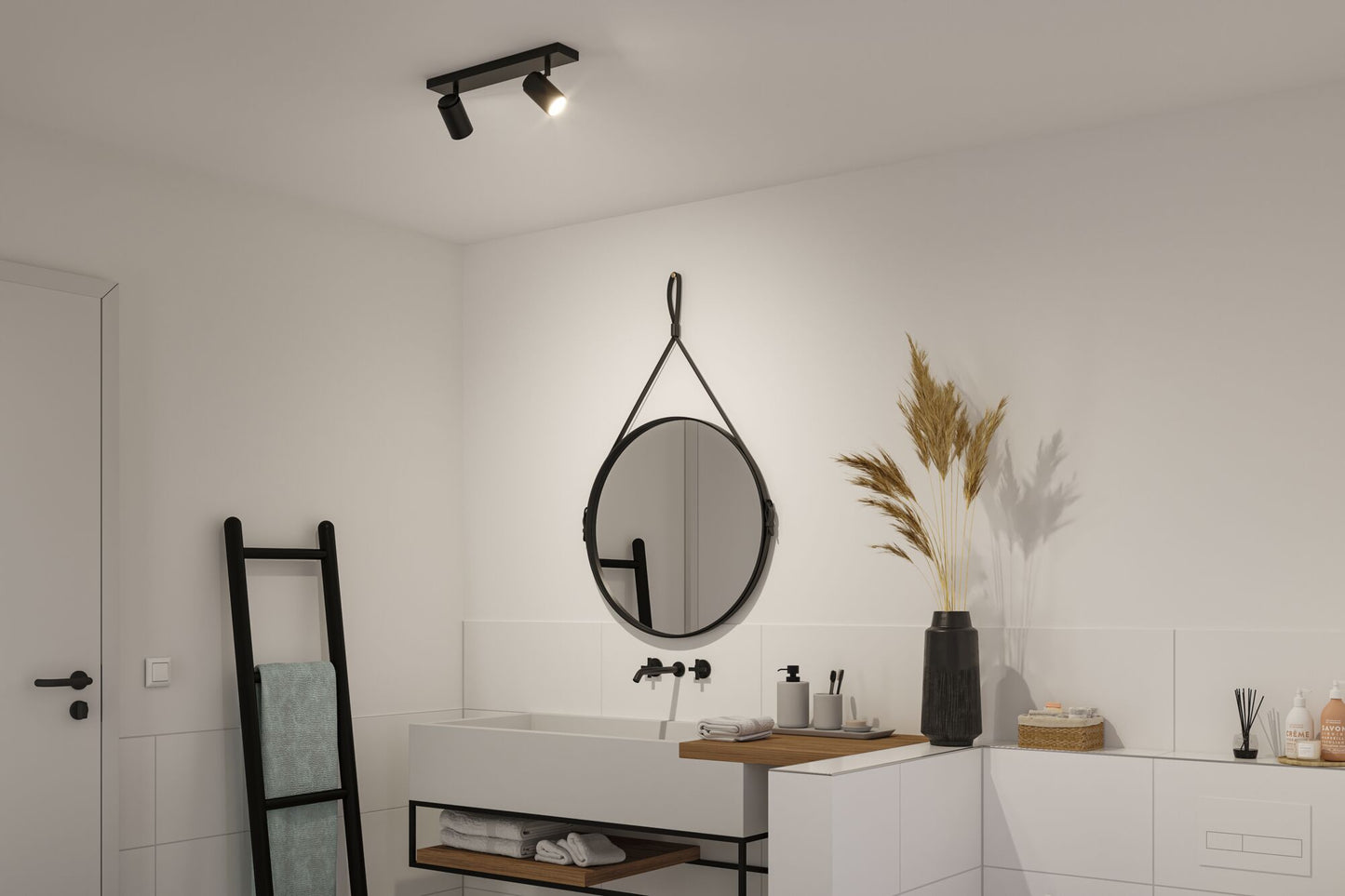 Paulmann Spotlight Zyli IP44 GU10   230V max. 2x10W dimmbar Schwarz matt