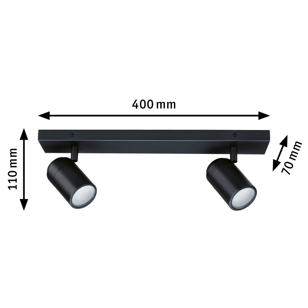 Paulmann Spotlight Zyli IP44 GU10   230V max. 2x10W dimmbar Schwarz matt