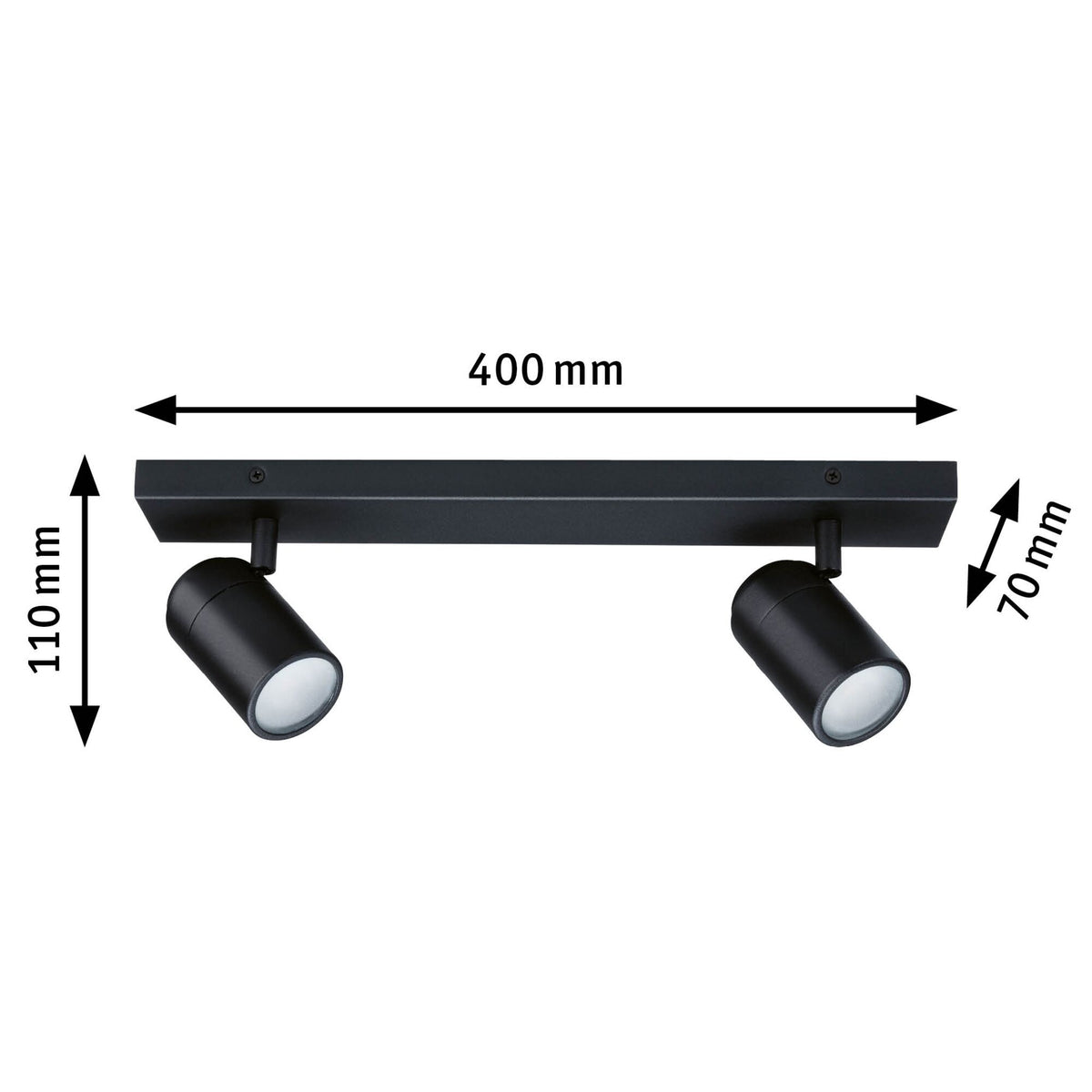 Paulmann Spotlight Zyli IP44 GU10   230V max. 2x10W dimmbar Schwarz matt