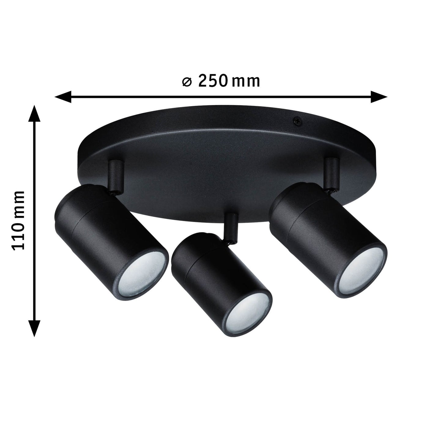 Paulmann Spotlight Zyli IP44 GU10   230V max. 3x10W dimmbar Schwarz matt