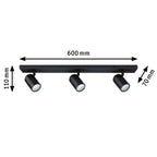 Paulmann Spotlight Zyli IP44 GU10   230V max. 3x10W dimmbar Schwarz matt