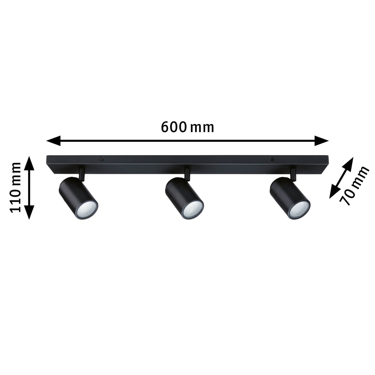 Paulmann Spotlight Zyli IP44 GU10   230V max. 3x10W dimmbar Schwarz matt