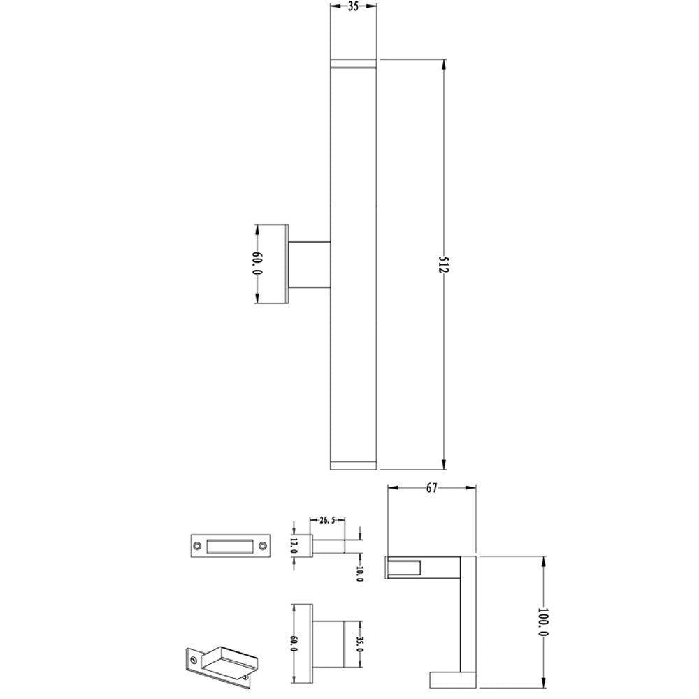 Deko-Light LED-Unterbauleuchte, Unterschrankleuchte Spiegel Line II 12V DC 12W 550lm