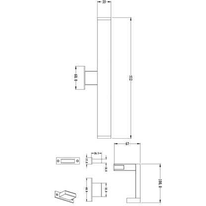 Deko-Light LED-Unterbauleuchte, Unterschrankleuchte Spiegel Line II 12V DC 12W 550lm