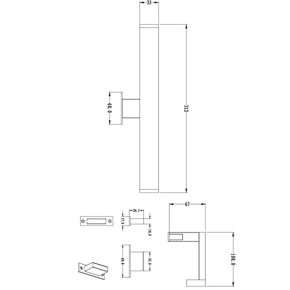 Deko-Light Spiegel Line I 8W silberfarben Chrom