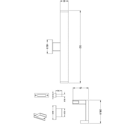 Deko-Light Spiegel Line I 8W silberfarben Chrom