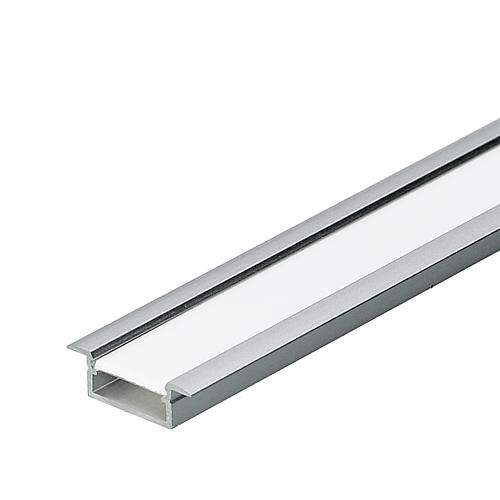 EGB Alu-Einbauprofil-Set B21,3/14,4xH6,mm, L2000mm für Stripes max B12mm, Slide/Click-Abdeckung opal