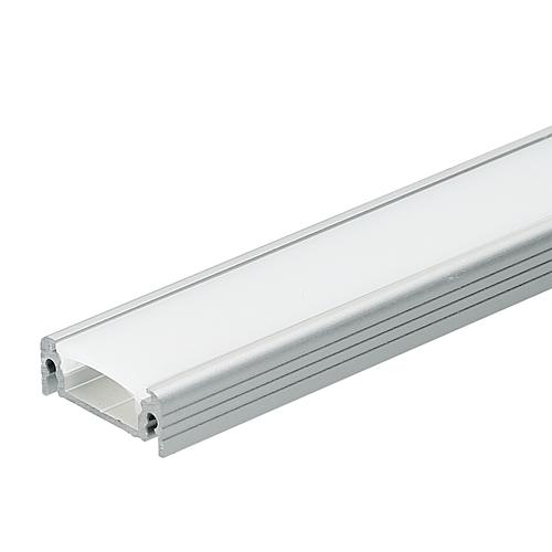 EGB Alu-Anbauprofil-Set B24xH9mm, L2000mm für Stripes max B14mm, Click-Abdeckung opal
