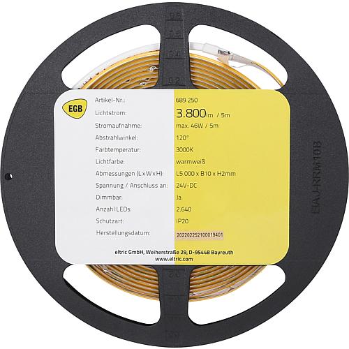 EGB COB-LED Stripe-Rolle IP20, 24V-DC 46W/5m 3000K