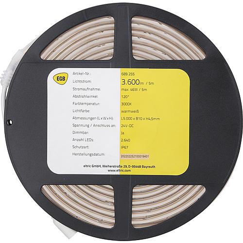 EGB COB-LED Stripe-Rolle IP67, 24V-DC 46W/5m 3000K