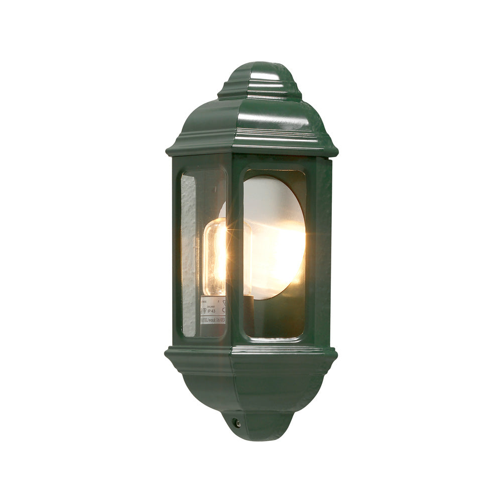 Konstsmide Wandleuchte Halbschale Cagliari, grün, klares Glas