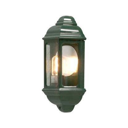 Konstsmide Wandleuchte Halbschale Cagliari, grün, klares Glas