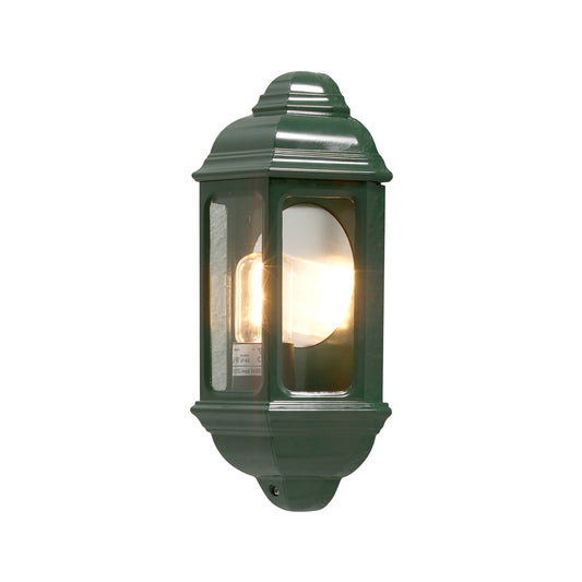 Konstsmide Wandleuchte Halbschale Cagliari, grün, klares Glas