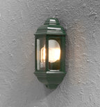 Konstsmide Wandleuchte Halbschale Cagliari, grün, klares Glas