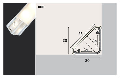Paulmann Function Delta Profil mit Diffusor 100cm Alu eloxiert/Satin Alu/Kunststoff