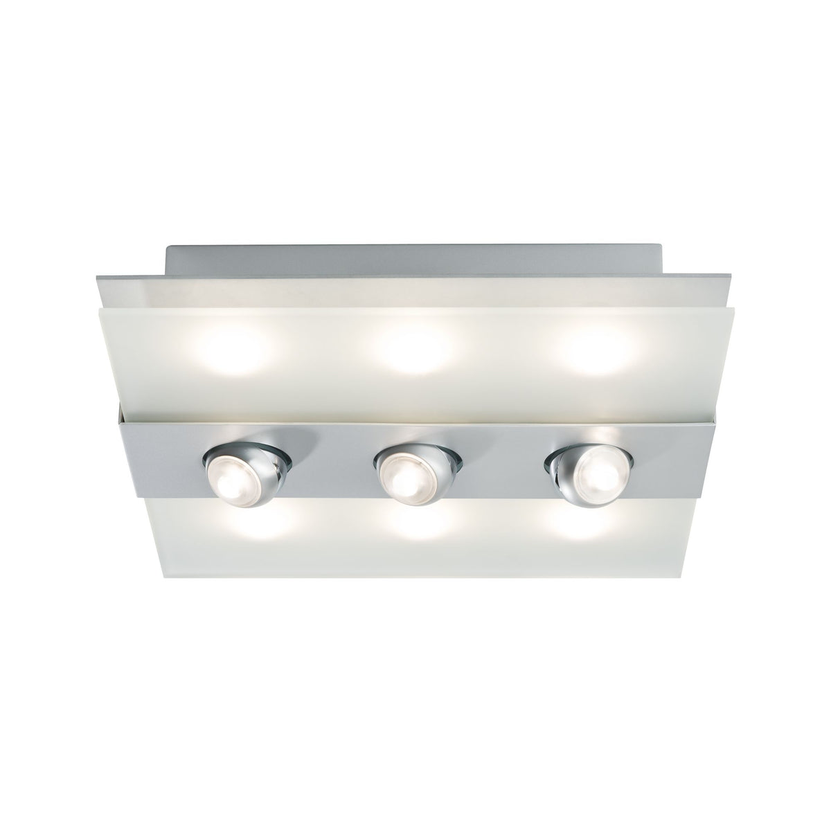 Paulmann WallCeiling Xeta-Spot dimmbar IR Fernbed LED 24W 320x320mm Chr m 230V Met/Glas