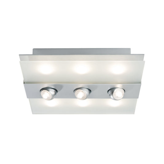 Paulmann WallCeiling Xeta-Spot dimmbar IR Fernbed LED 24W 320x320mm Chr m 230V Met/Glas