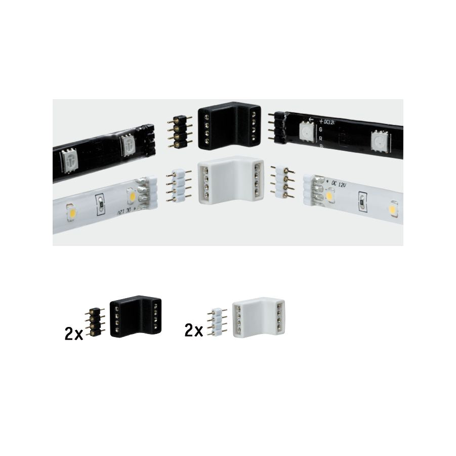 Paulmann Function YourLED Edge-Connector 4er Pack Weiß Schwarz