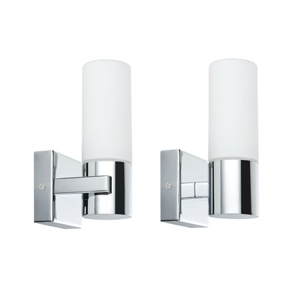 Paulmann WallCeiling Gemini WL IP44 max.20W E14 2er Pack Chrom/Satin 230V Metall/Glas