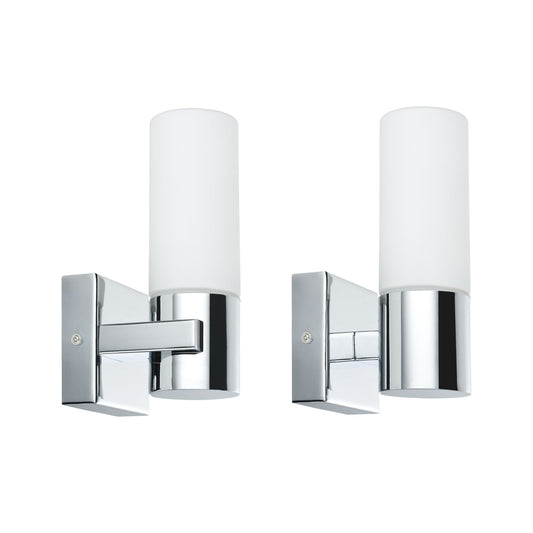 Paulmann WallCeiling Gemini WL IP44 max.20W E14 2er Pack Chrom/Satin 230V Metall/Glas