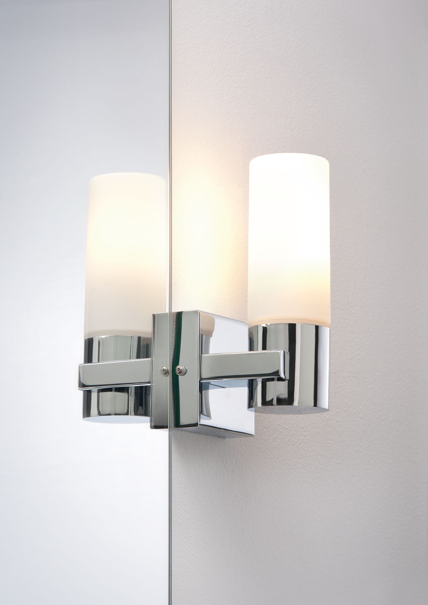Paulmann WallCeiling Gemini WL IP44 max.20W E14 2er Pack Chrom/Satin 230V Metall/Glas