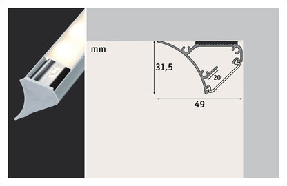 Paulmann Function Corner Profil 100cm Grau Kunststoff
